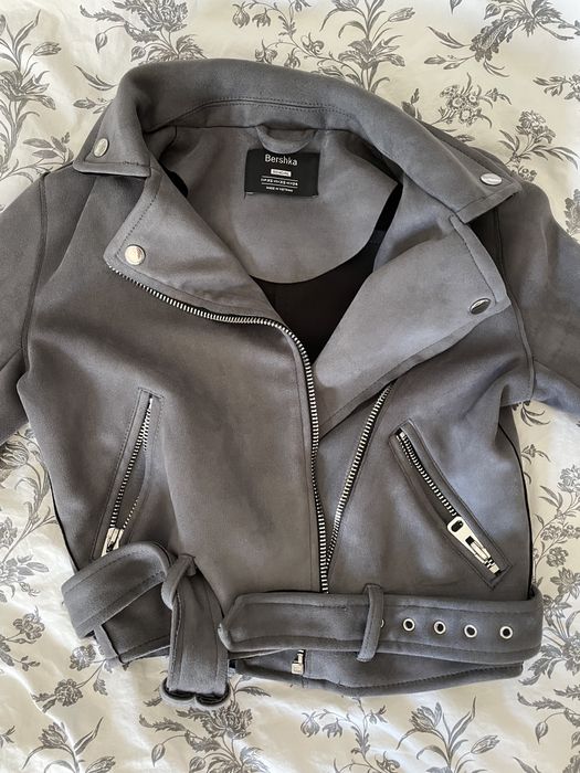 Kurtka zamszowa xs bershka szara
