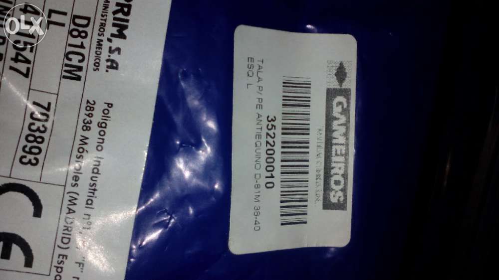 Tala. P/PE ANTIEQUINO D- 81M 38/40 ESQ. L (NOVO)