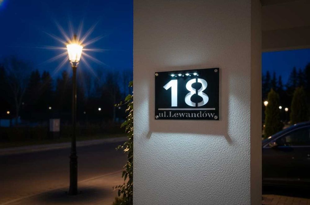 Ekskluzywna Tabliczka Adresowa Premium  z oświetleniem LED 40/30cm