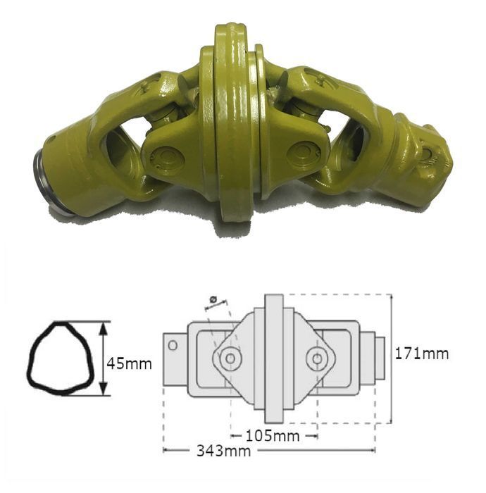 Przegub dwukrzyżakowy szerokokątny wałka WOM 27x94 / 32x76mm