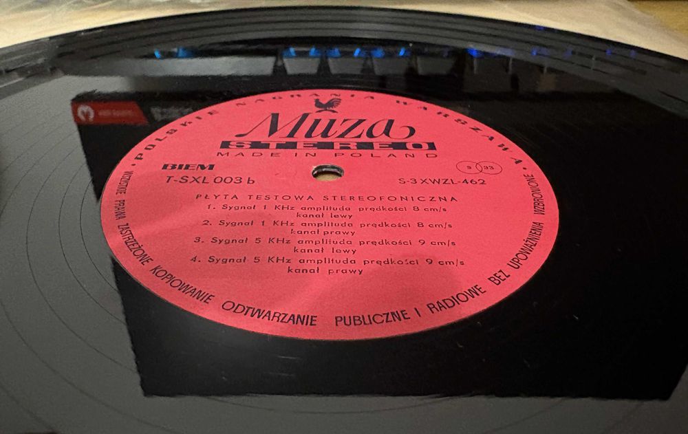 MUZA T-SXL 003a – płyta testowa stereofoniczna