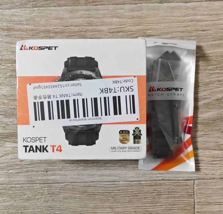 Смарт-годинник KOSPET TANK T4 (Black) + ремінець метал