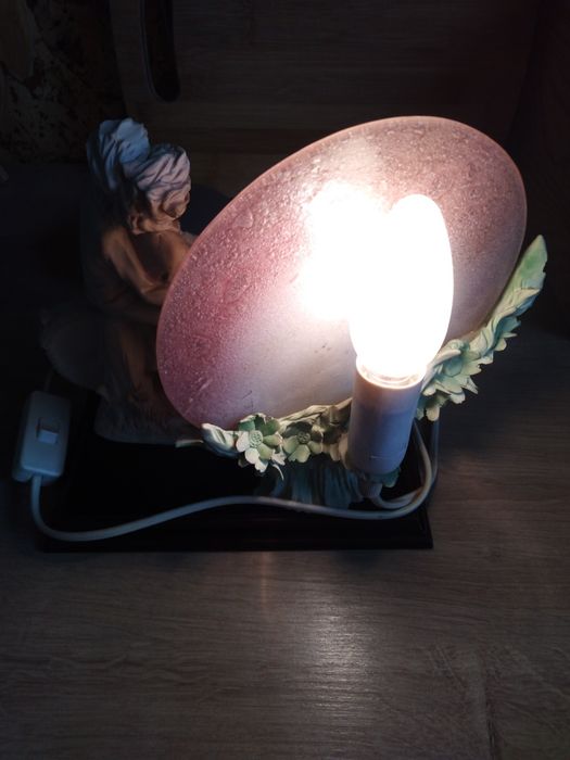 Lampka na stoliczek - alabaster+ szkło