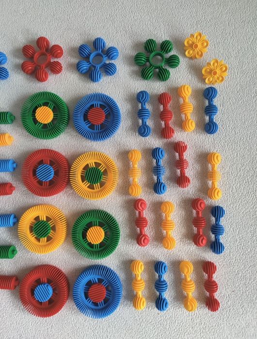 Duży zestaw kreatywnych klocków Funny Blocks Wader kolorowe plastikowe