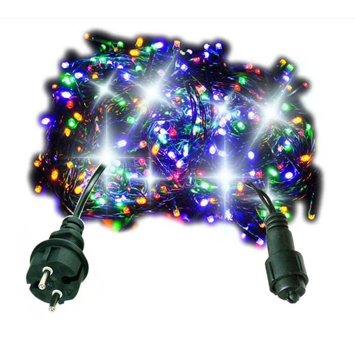 LAMPKI CHOINKOWE 1000 LED + FLASH Błysk Światełka Kurtyna Zewnętrzne