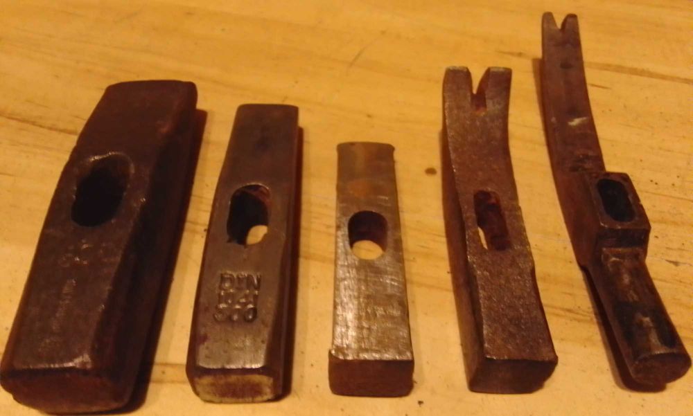 5 x Stare Obuchy Młotków Asygnowane, Solidne, PRL, Kolekcjonerskie !!!