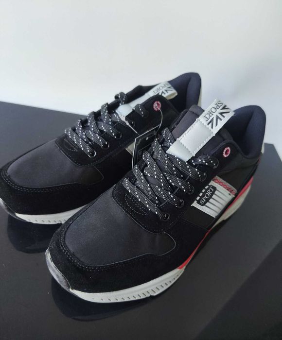 Czarne sportowe buty męskie nowe lekkie stylowe adidasy 43