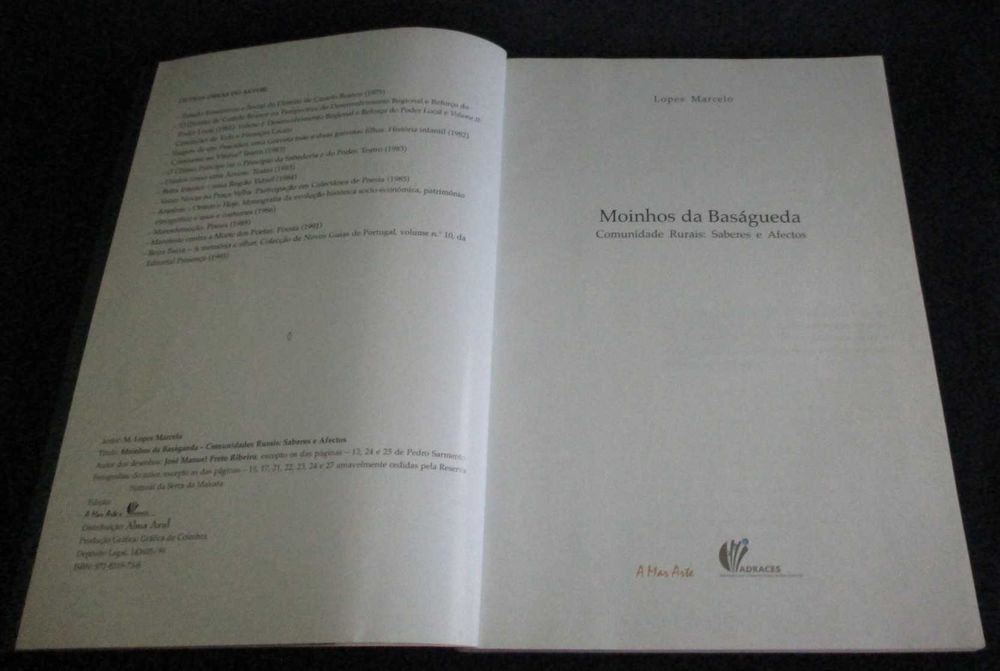 Livro Moinhos da Baságueda Lopes Marcelo