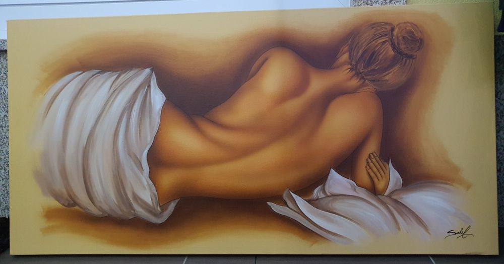 Quadro Pintado à Mão - 1.20 x 0.6 m - Muito Bonito