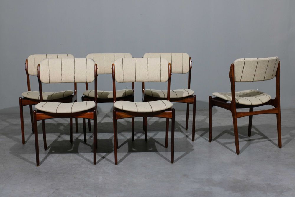 Conjunto de 6 cadeiras Erik Buch modelo OD49 em pau santo