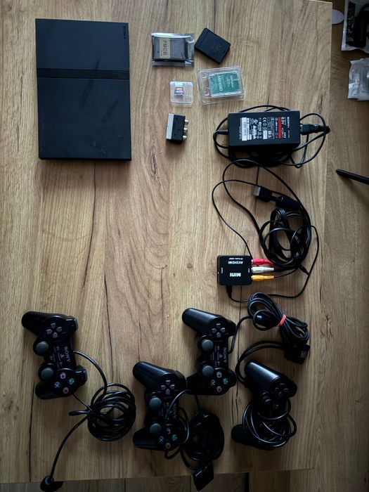 Zestaw PlayStation 2 PS2 Slim SCPH-79004 | FMCB + MX4SIO + Karta 64GB | AV2HDMI | 4 Pady!