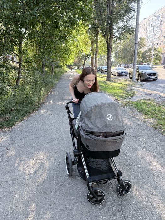 priam carry cot cybex manhattan grey сайбекс приам коляска люлька 2в1