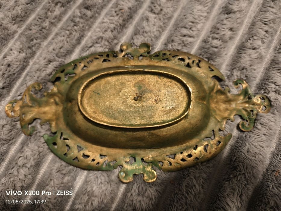 Antyczna misa z brązu lub mosiądzu Unikatowa