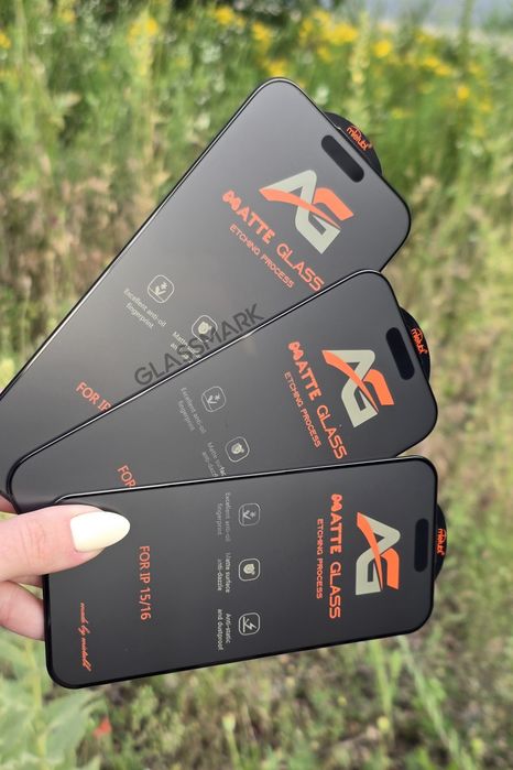 Матовое защитное стекло iPhone 15 16 17 Pro Max матове скло