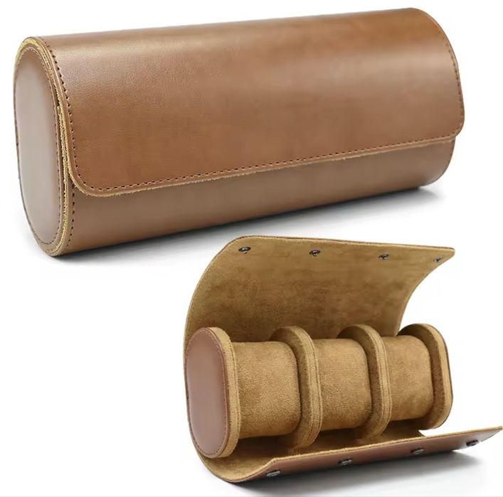 Eleganckie Etui Rolka na 3 Zegarki – Skóra PU, Podróżne/Organizer