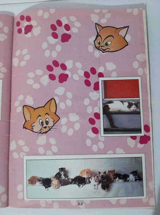 Caderneta de cromos "Cães & Gatos" de 1993 - Completa