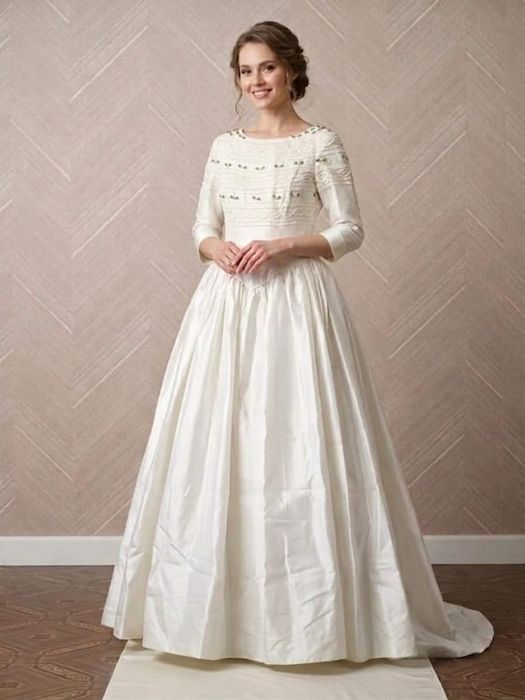 Vestido de Noiva Branco Pérola -Novo