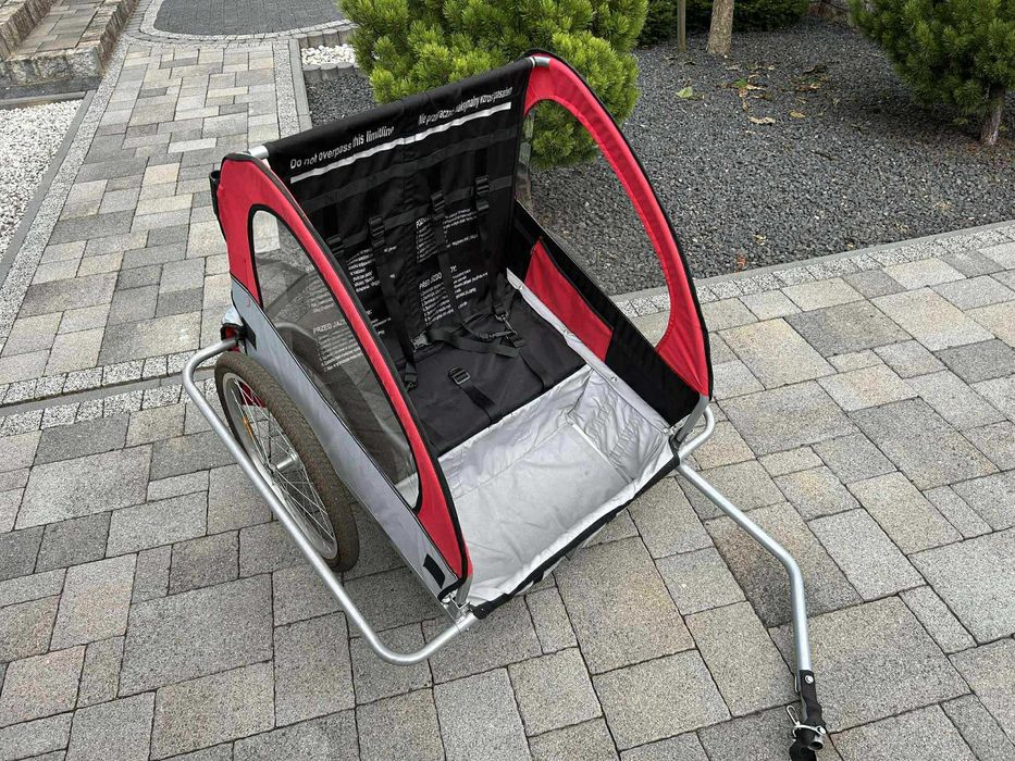 Przyczepka rowerowa 2 osobowa przyczepa na rower dla dzieci wózek 2w1