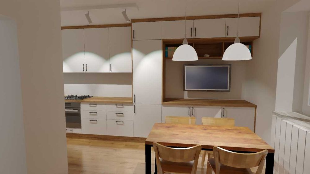 Wizualizacja kuchnia projekt mebli kuchennych projektowanie wnętrz