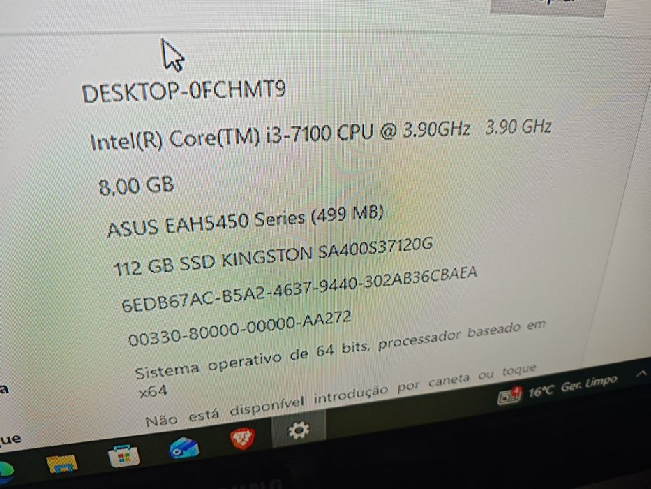 Computador Desktop Windows 10