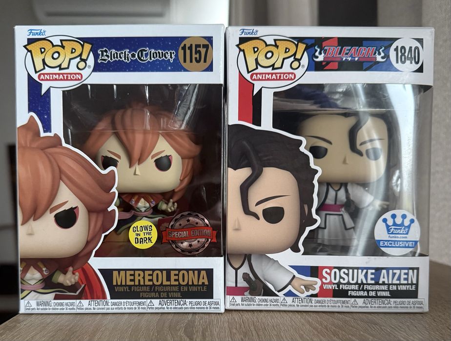 Фігурки Funko Pop(Mereoleona Black Clover x Sosuke Aizen Bleach)