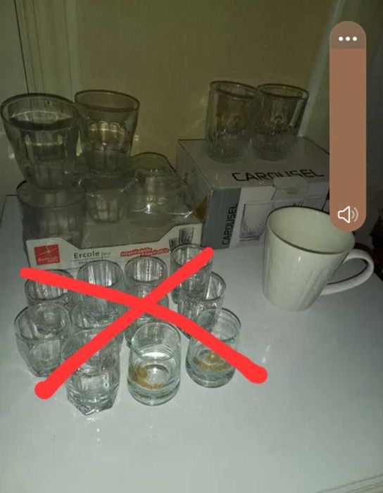 Стаканы, рюмки, салатники. Посуда б/у разная