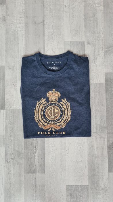 Niebieski T-shirt Polo Club M