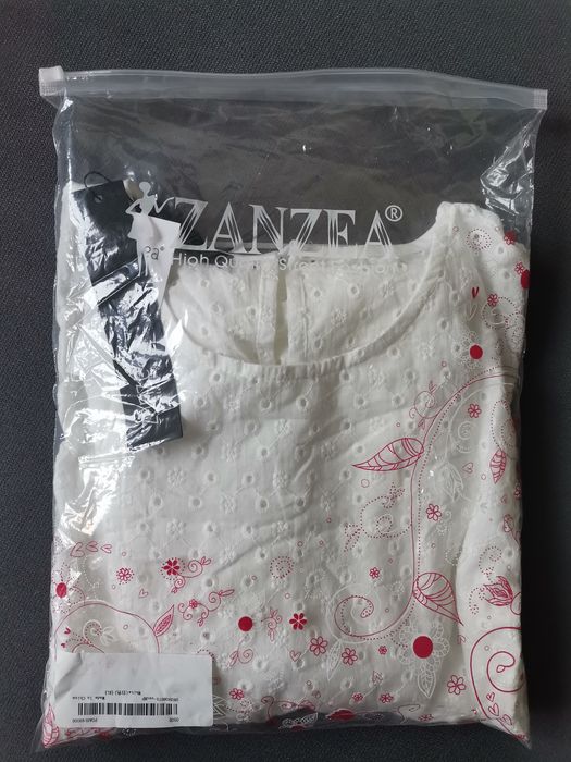 Bluzka-  tunika,  bawełna, haftowana, biała, rozm XL/ nowa