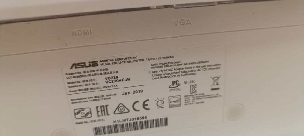 Монітор Asus VC239HE-W