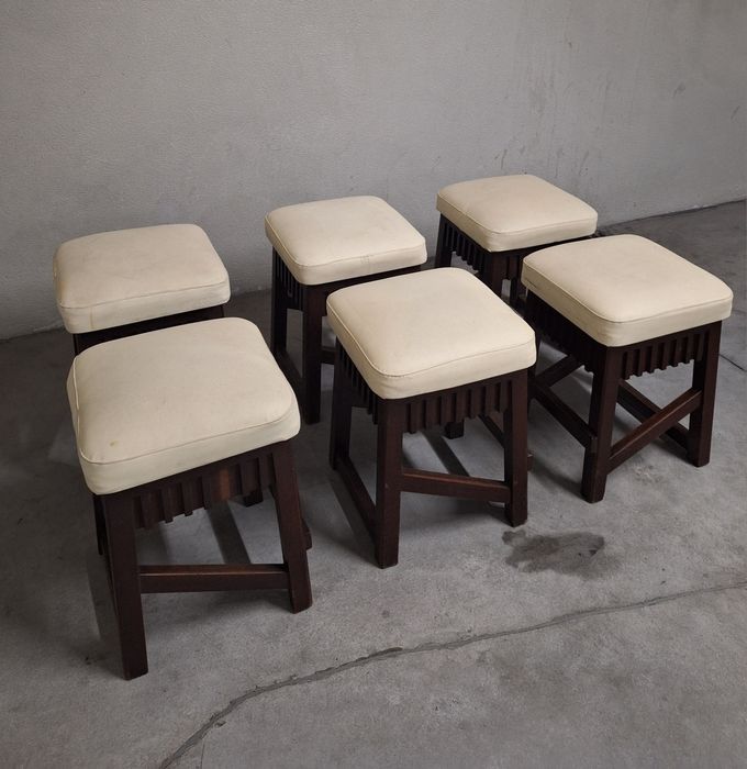 Pack 2 Bancos Maciça com Estofo branco