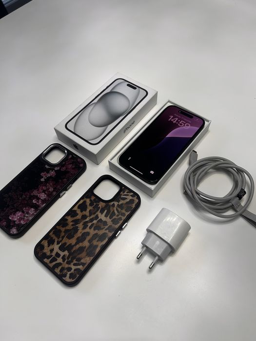 iPhone 15 128GB Czarny | 87% | Oryginalna ładowarka + Kabel | OKAZJA!