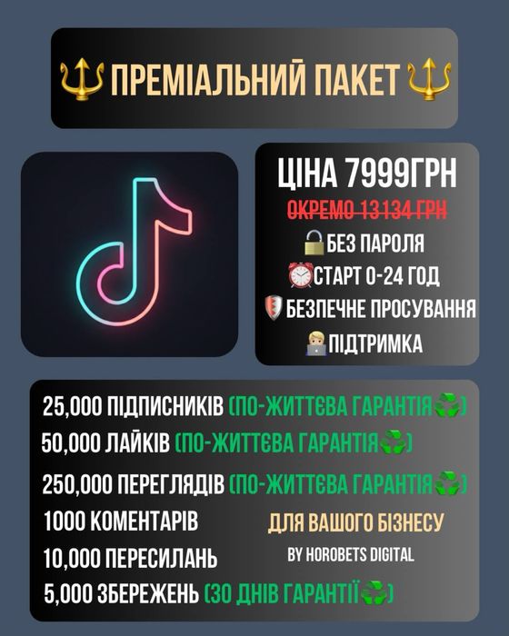 Накрутка TikTok — Підписники, Лайки, Перегляди