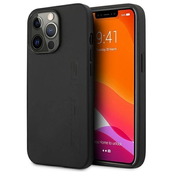 Etui AMG Leather Hot Stamped na iPhone 14 Pro - czarne