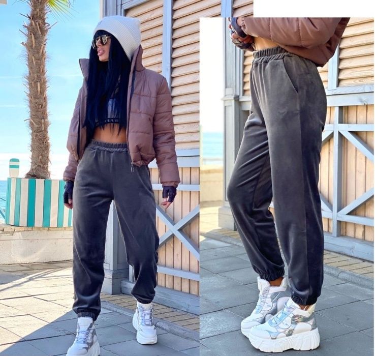 Не утеплені Весна Утеплені Жіночі велюр штани Женские джоггеры