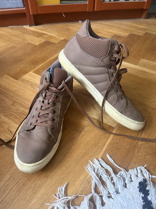 Męskie wysokie sneakersy trampki brązowe roz. 43