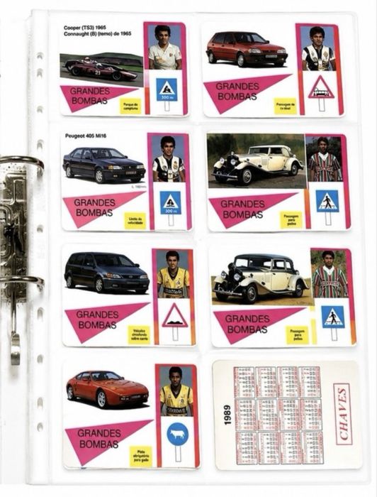 Calendários antigos de futebol/carros- coleção Grandes Bombas