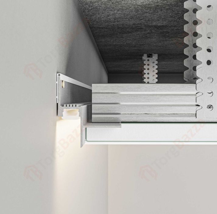 Тіньовий профіль для стель. Профіль тіньового шва, чорний, білий