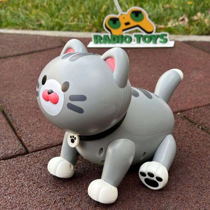 Котёнок на радиоуправлении “Пушинка” сер | Котик на пульте | Кот-робот