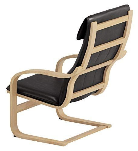 Pöang couro preto lavável poltrona cadeira ikea