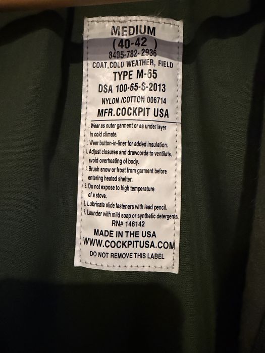 Куртка M-65 Military Field Jacket Cockpit USA