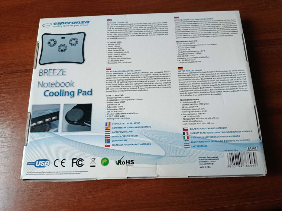 Podkładka chłodząca pod laptopa Esperanza Breeze
