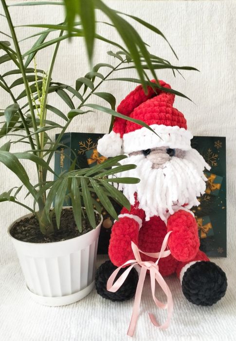 Мягкая игрушка. Санта Клаус. Новогодний мягкий подарок.