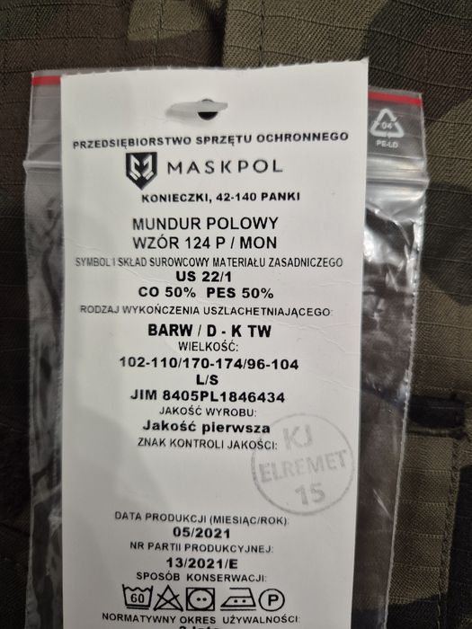 Mundur polowy wzór 124 P / MON rozm. L/S