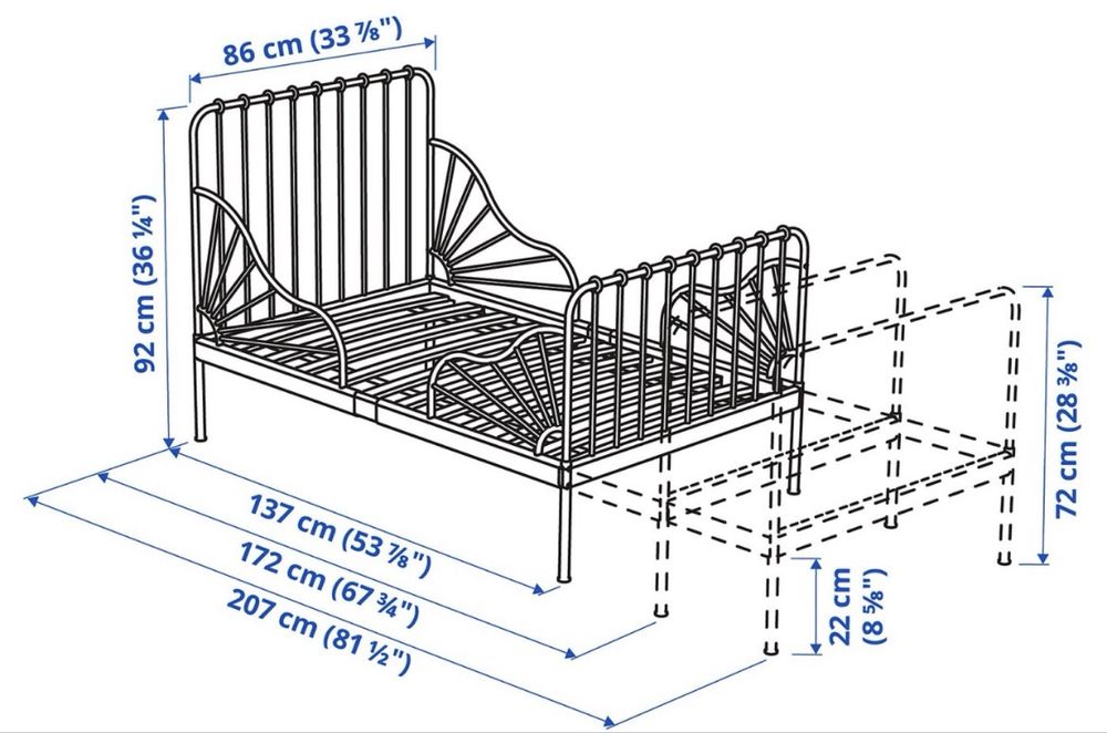 Cama IKEA MINNEN para crianças com colchão 80x200