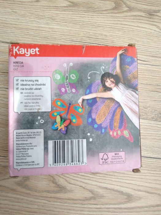 Zestaw kredy kreda nie brudzaca nie kruszaca sie dinozaur motyl