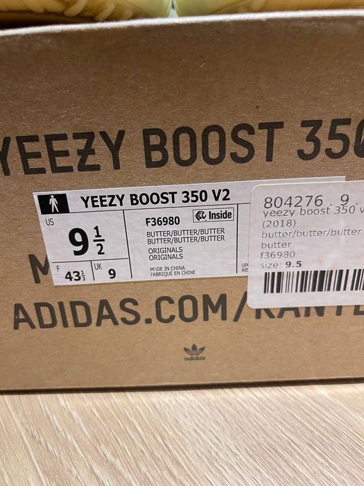 adidas Yeezy boost 350 v2 butter 43 white bone black zebra carbon onyx