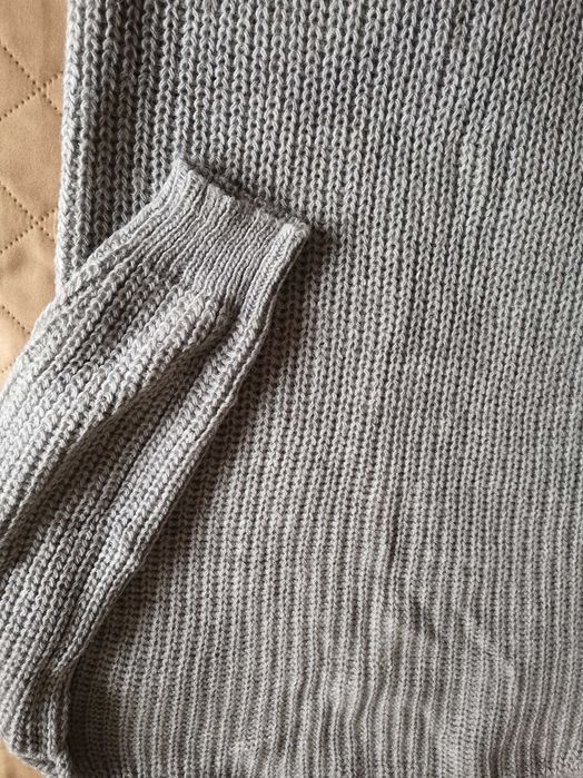 Sweter sukienka tunika wiązanie na plecach szary rozmiar uniwersalny