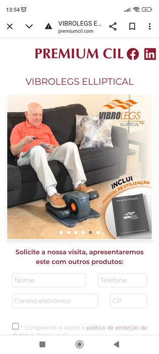 Vibro legsi a Ellliptical nova Boa para a má circulação