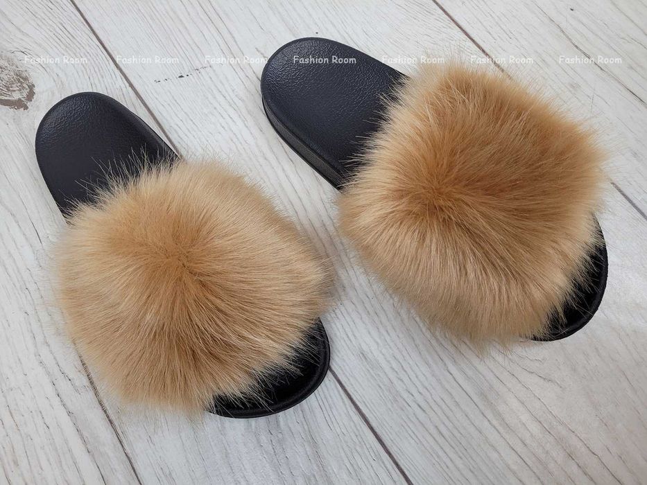 Klapki roz 36-41 z futerkiem papucie buty BEŻ futerkowe TU KUPUJESZ 38