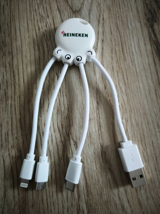 Ładowarka USB A B C iPhone / NOWA / Heineken / ośmiornica / DARMOWA DOSTAWA